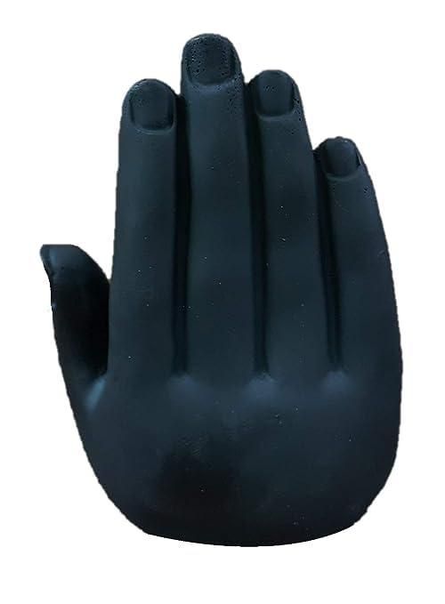 Black-Golden Handcrafted Meditating Palm Buddha Idol